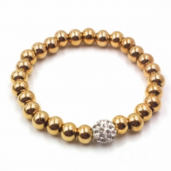 Stainless steel beaded elastic cord bracelet wholesale