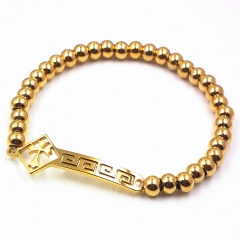 Stainless steel beaded elastic cord bracelet wholesale