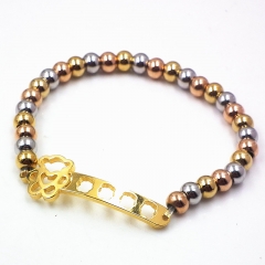 Stainless steel beaded elastic cord bracelet wholesale