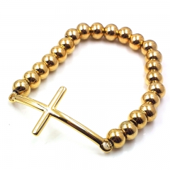 Stainless steel beaded elastic cord bracelet wholesale