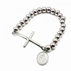 Stainless steel beaded elastic cord bracelet wholesale