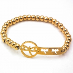 Stainless steel beaded elastic cord bracelet wholesale