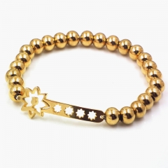 Stainless steel beaded elastic cord bracelet wholesale