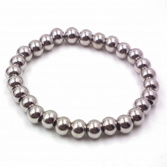 Stainless steel beaded elastic cord bracelet wholesale