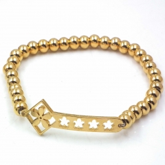Stainless steel beaded elastic cord bracelet wholesale