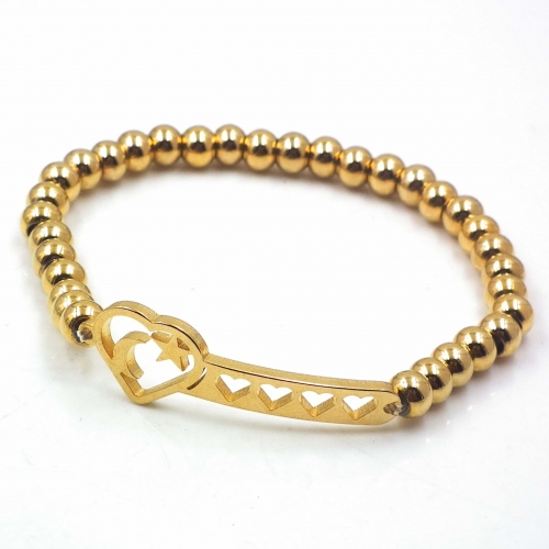 Stainless steel beaded elastic cord bracelet wholesale