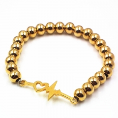 Stainless steel beaded elastic cord bracelet wholesale
