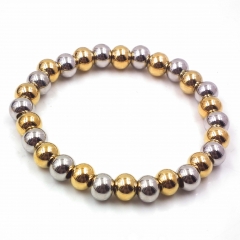 Stainless steel beaded elastic cord bracelet wholesale