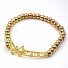 Stainless steel beaded elastic cord bracelet wholesale
