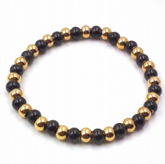 Stainless steel beaded elastic cord bracelet wholesale