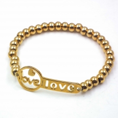 Stainless steel beaded elastic cord bracelet wholesale