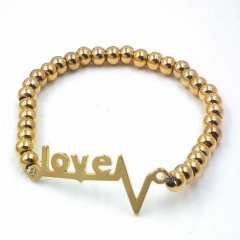 Stainless steel beaded elastic cord bracelet wholesale