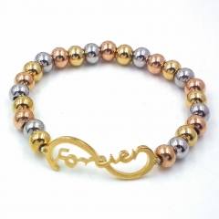 Stainless steel beaded elastic cord bracelet wholesale