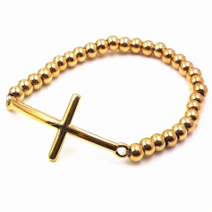 Stainless steel beaded elastic cord bracelet wholesale