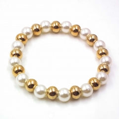 Stainless steel beaded elastic cord bracelet wholesale