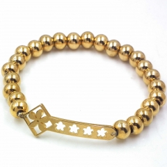 Stainless steel beaded elastic cord bracelet wholesale