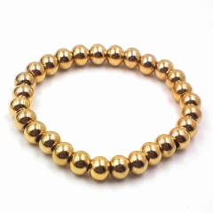 Stainless steel beaded elastic cord bracelet wholesale