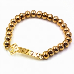 Stainless steel beaded elastic cord bracelet wholesale