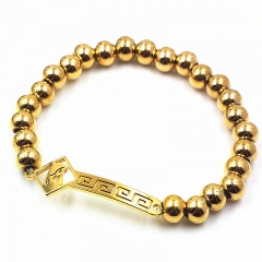 Stainless steel beaded elastic cord bracelet wholesale