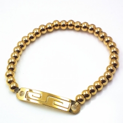 Stainless steel beaded elastic cord bracelet wholesale