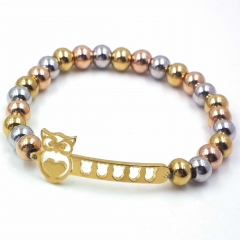 Stainless steel beaded elastic cord bracelet wholesale