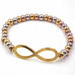 Stainless steel beaded elastic cord bracelet wholesale