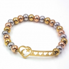 Stainless steel beaded elastic cord bracelet wholesale
