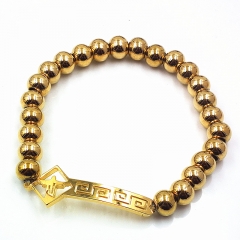 Stainless steel beaded elastic cord bracelet wholesale