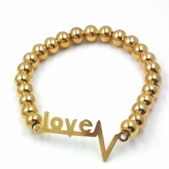 Stainless steel beaded elastic cord bracelet wholesale