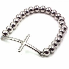 Stainless steel beaded elastic cord bracelet wholesale