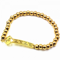 Stainless steel beaded elastic cord bracelet wholesale