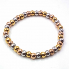 Stainless steel beaded elastic cord bracelet wholesale