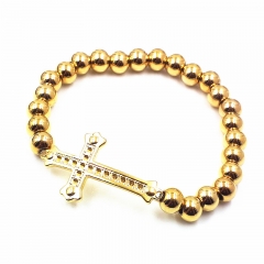 Stainless steel beaded elastic cord bracelet wholesale