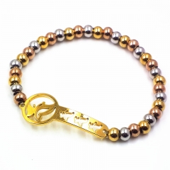 Stainless steel beaded elastic cord bracelet wholesale