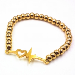 Stainless steel beaded elastic cord bracelet wholesale
