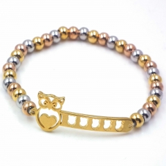 Stainless steel beaded elastic cord bracelet wholesale
