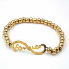 Stainless steel beaded elastic cord bracelet wholesale