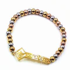 Stainless steel beaded elastic cord bracelet wholesale