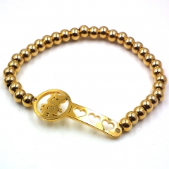 Stainless steel beaded elastic cord bracelet wholesale
