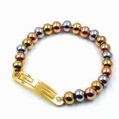 Stainless steel beaded elastic cord bracelet wholesale