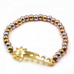 Stainless steel beaded elastic cord bracelet wholesale