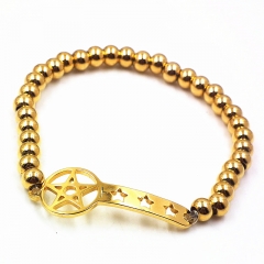 Stainless steel beaded elastic cord bracelet wholesale