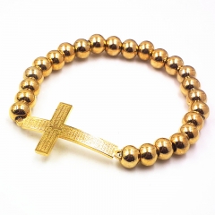 Stainless steel beaded elastic cord bracelet wholesale