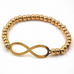 Stainless steel beaded elastic cord bracelet wholesale