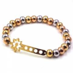 Stainless steel beaded elastic cord bracelet wholesale