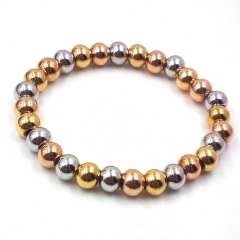 Stainless steel beaded elastic cord bracelet wholesale