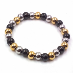 Stainless steel beaded elastic cord bracelet wholesale