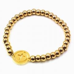 Stainless steel beaded elastic cord bracelet wholesale