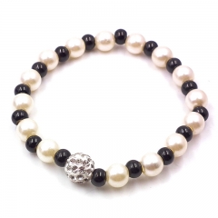 Stainless steel beaded elastic cord bracelet wholesale