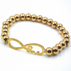 Stainless steel beaded elastic cord bracelet wholesale